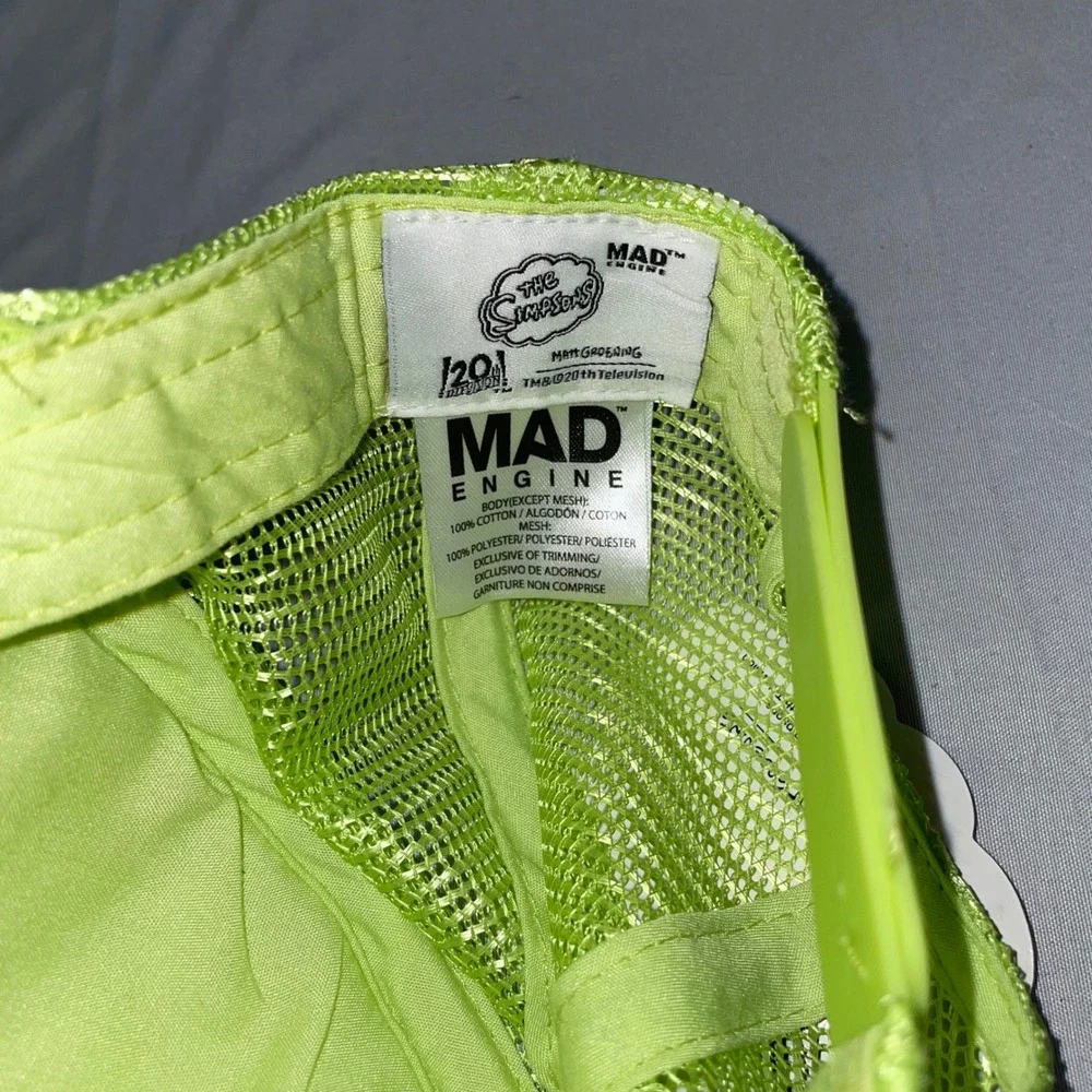 The Simpsons Bart Simpson Neon Green Trucker Hat Snapback Mad Engine